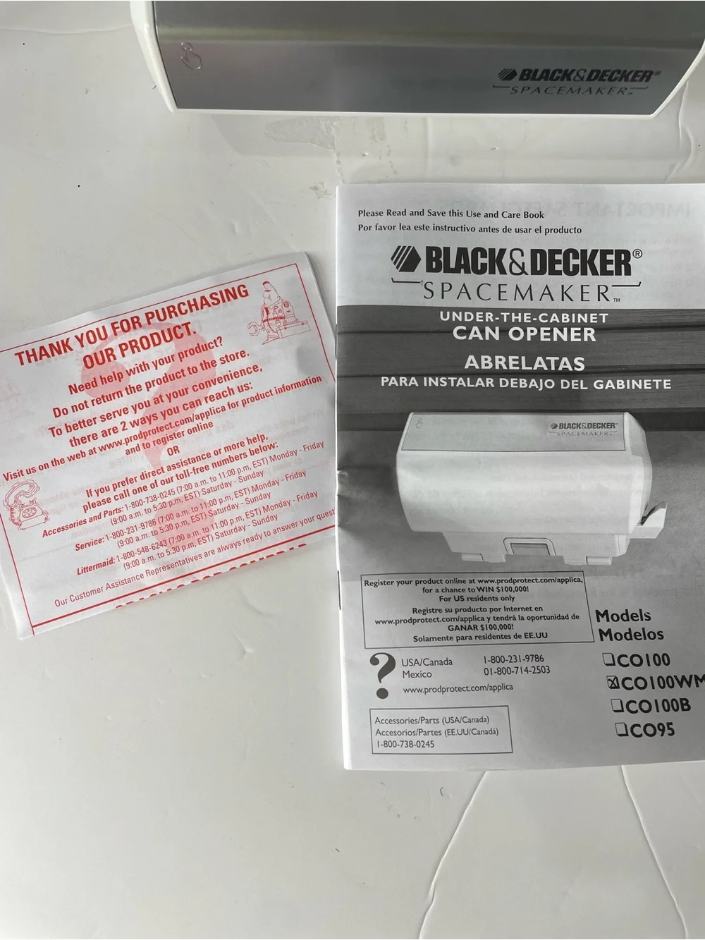 Black & Decker Spacemaker Under The Counter Can Opener NEW White in Box